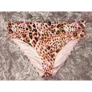 Victoria’s Secret Cheetah Print High Waisted Bikini Bottoms Size Large